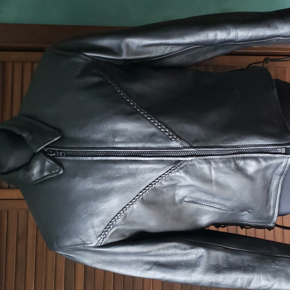 Hot Leathers🔥Genuine Leather Black Moto Jacket with Zip Out Lining Size Medium - Picture 14 of 16